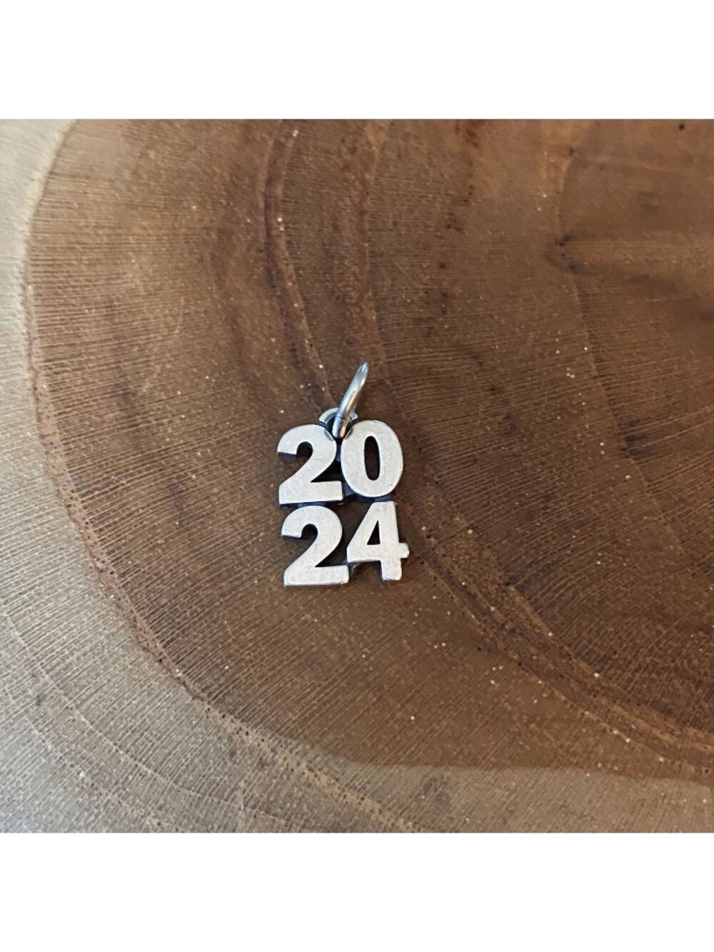 RETIRED James Avery 2024 Stacked Year Charm, Sterling Silver